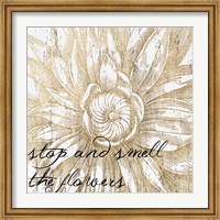 Framed Metallic Floral Quote I