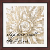 Framed Metallic Floral Quote I