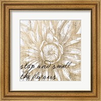 Framed Metallic Floral Quote I