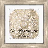 Framed Metallic Floral Quote II