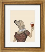 Framed Yellow Labrador Wine Snob