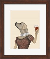 Framed Yellow Labrador Wine Snob