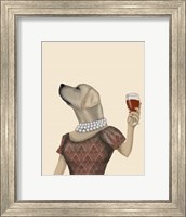 Framed Yellow Labrador Wine Snob