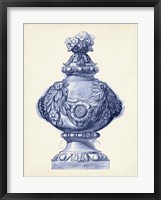 Framed Palace Urns in Indigo I