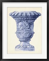 Framed Palace Urns in Indigo II