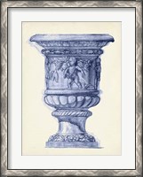 Framed Palace Urns in Indigo III