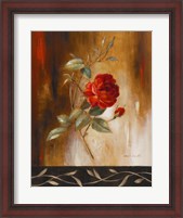 Framed Crimson Rose I