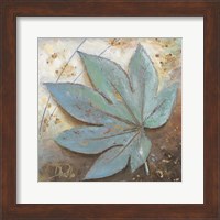 Framed Turquoise Leaf I