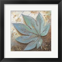 Framed Turquoise Leaf I