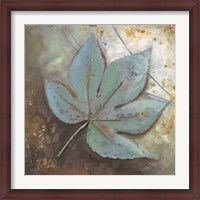 Framed Turquoise Leaf II