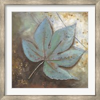 Framed Turquoise Leaf II