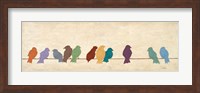 Framed Birds Meeting  (assorted colors)