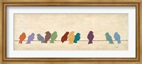 Framed Birds Meeting  (assorted colors)