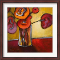 Framed Red Poppies in a Vase