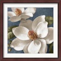Framed Magnolias on Blue I