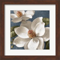 Framed Magnolias on Blue I