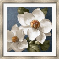 Framed Magnolias on Blue II