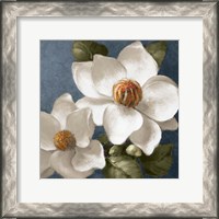 Framed Magnolias on Blue II