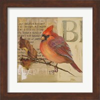 Framed Red Love Birds I