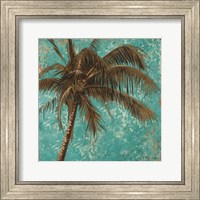 Framed Palm on Turquoise I