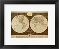 Framed Map of World