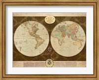 Framed Map of World