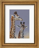 Framed Two Young Giraffes