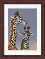 Framed Two Young Giraffes