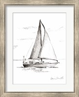 Framed Coastal Boat Sketch I