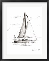 Framed Coastal Boat Sketch I