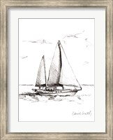 Framed Coastal Boat Sketch II