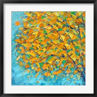 Framed Autumn On Teal