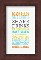 Framed Beach Rules I