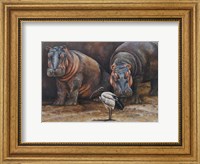 Framed Baby Hippos