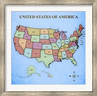 Framed Map of the United States