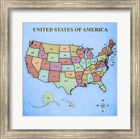 Framed Map of the United States