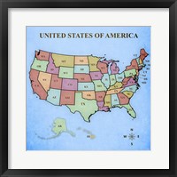 Framed Map of the United States