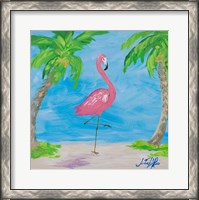 Framed Fancy Flamingos I