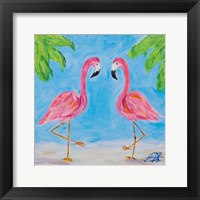 Framed Fancy Flamingos III