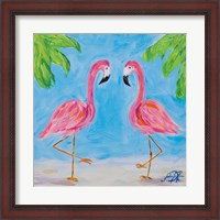 Framed Fancy Flamingos III