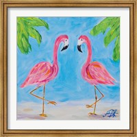 Framed Fancy Flamingos III