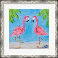 Framed Fancy Flamingos III