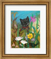 Framed Cat in the Garden