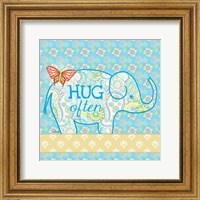 Framed Blue Elephant I - Hug Often