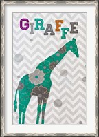 Framed Emerald Giraffe