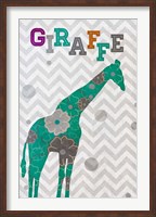 Framed Emerald Giraffe