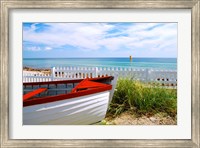 Framed Boat By The Beach