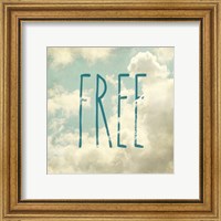 Framed 'Free In The Clouds' border=