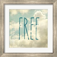Framed 'Free In The Clouds' border=