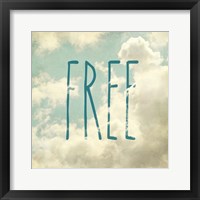 Framed 'Free In The Clouds' border=
